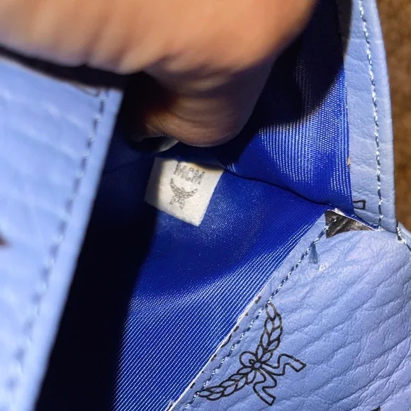 MCM Blue Monogram Leather Clutch GWP - Picture 6 of 6